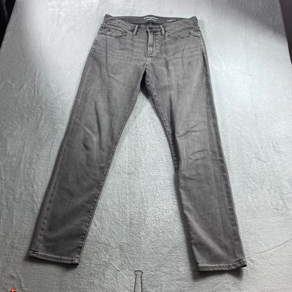Banana Republic Mens Travel Jean Athletic Fit Gray Denim Pants 31x32